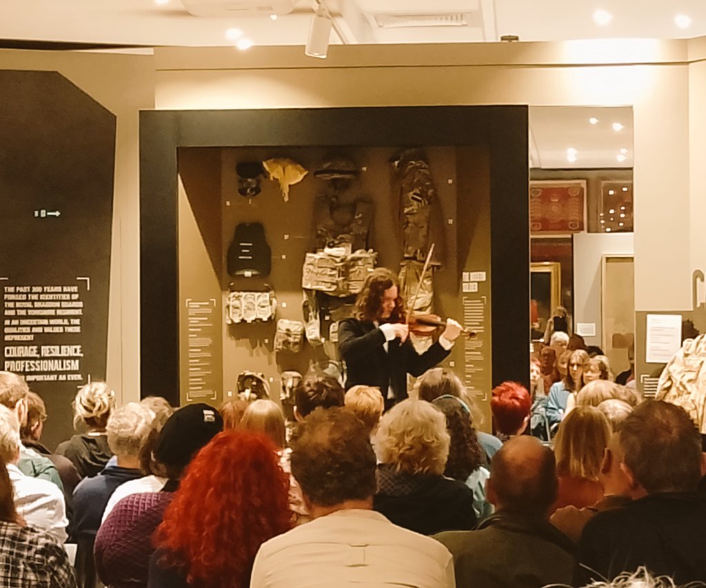 Delighted to welcome Jack M. Campbell to the museum this afternoon. Fantastic turn out for this @yorkfestofideas concert - Sounding Bombe