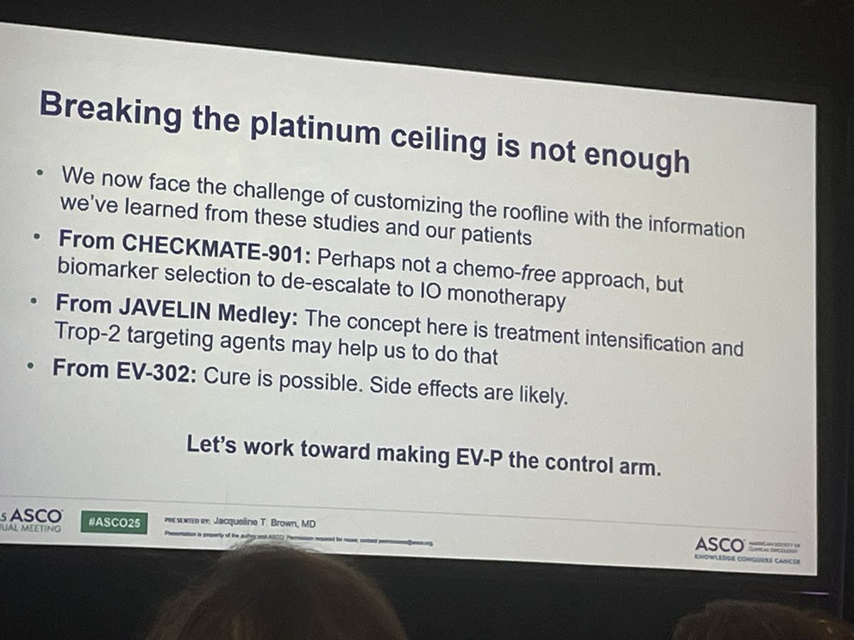 Jason Brown (@jasonbrownmdphd) on Twitter photo Witty discussion of frontline metastatic UC abstracts by <a href="/jackiebrown_MD/">Jacqueline T. Brown, MD</a> #ASCO25
Many developments in this area since the platinum days and potentially changes to come with MIBC trials, de-escalation studies, and triplets under investigation Witty discussion of frontline metastatic UC abstracts by <a href="/jackiebrown_MD/">Jacqueline T. Brown, MD</a> #ASCO25
Many developments in this area since the platinum days and potentially changes to come with MIBC trials, de-escalation studies, and triplets under investigation