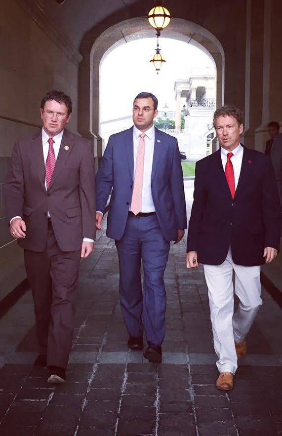 Three Real G'S. The Three Musketeers. 

Ad Roc, MCA, and Mike D leave the Capitol after successfully fighting for American liberty.
