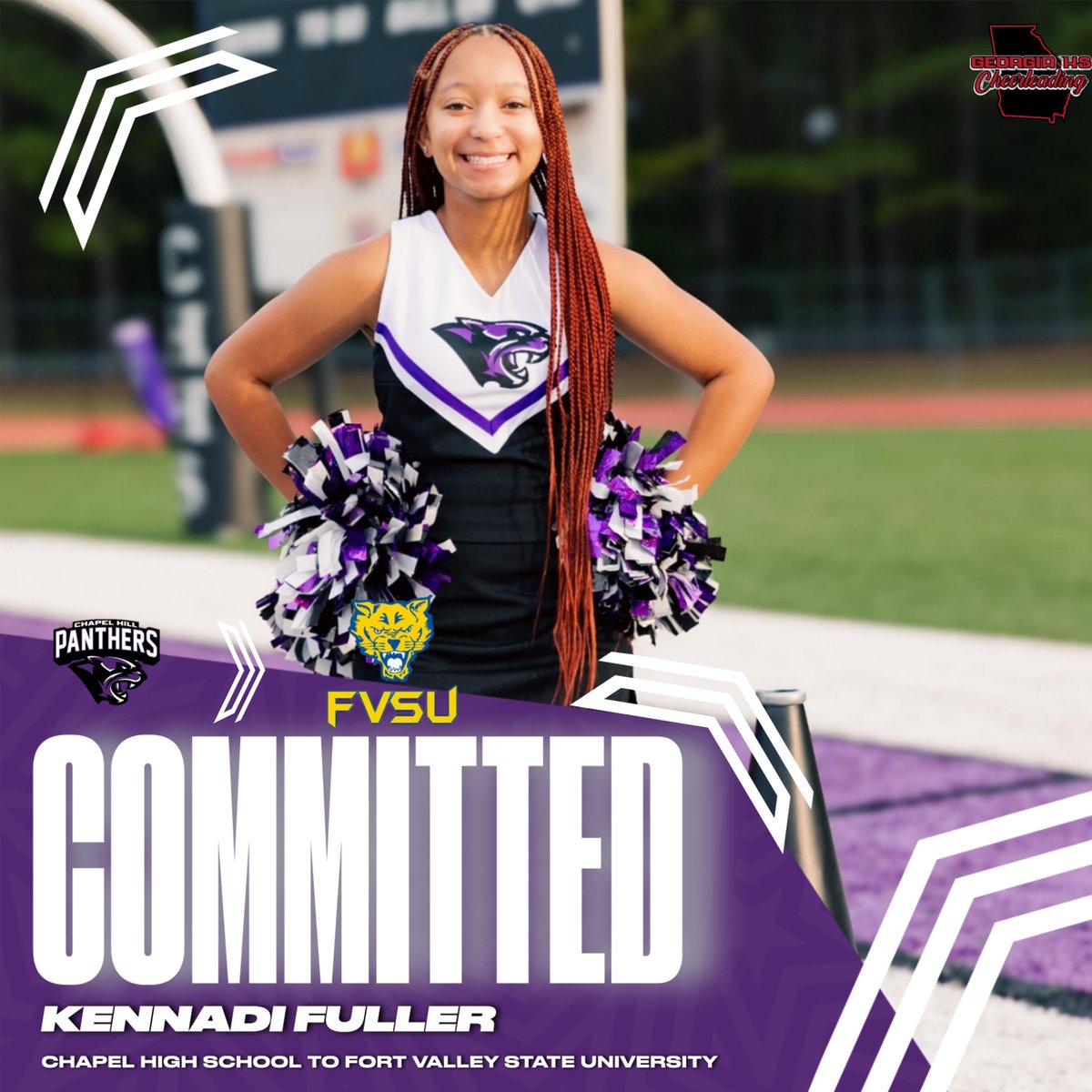 Congratulations Kennadi on committing to cheer at Fort Valley State University!
💜🖤 ➡️ 💙💛 📣
#GeorgiaHSCheer2025 #GHSACheer2025