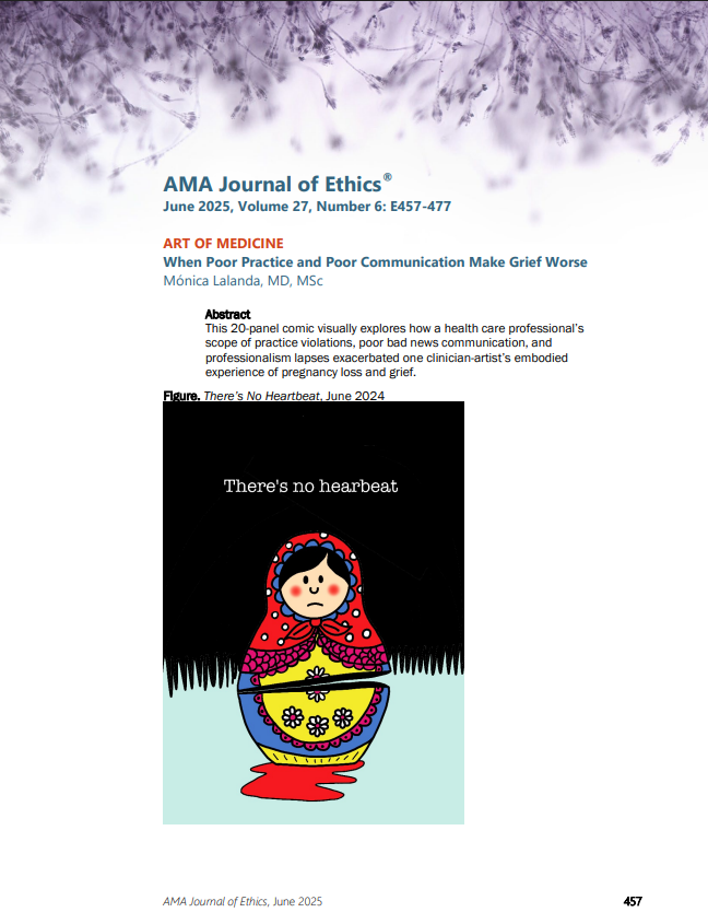 Mónica Lalanda (@mlalanda) on Twitter photo Que te acepten un paper en el <a href="/JournalofEthics/">AMA Journal of Ethics</a> es un orgullazo.
Que además sea en formato cómic, ¡una pasada! #MedicinaGráfica
Y que se acompañe de una entrevista, el colmo.
🥲
journalofethics.ama-assn.org/article/when-p… Que te acepten un paper en el <a href="/JournalofEthics/">AMA Journal of Ethics</a> es un orgullazo.
Que además sea en formato cómic, ¡una pasada! #MedicinaGráfica
Y que se acompañe de una entrevista, el colmo.
🥲
journalofethics.ama-assn.org/article/when-p…