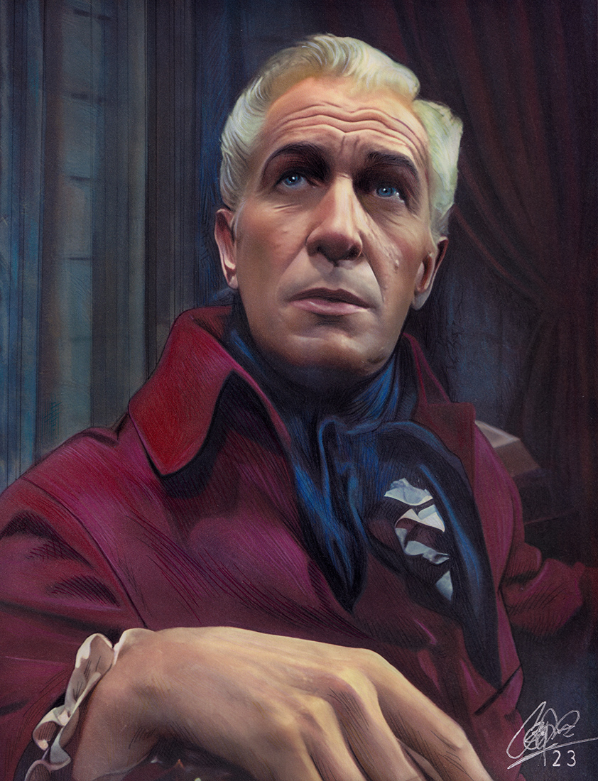 F_CooperArts's tweet photo. 🔥 Original Art Fundraiser 🔥  From my personal collection — and now available for the first time — my portrait of Vincent Price as Roderick Usher from Roger Corman’s 'House of Usher' 🕯️  I created this piece during early prep for a project and ended up holding onto it myself… until now.  This one-of-a-kind artwork is currently available for purchase at https://t.co/IG2ixbsboc — and here’s the bonus: proceeds from the sale will help bridge the final budget gap for my upcoming horror art book CREATURAE NOCTIS, where this very piece will also appear in print.  Own a piece of the process — and help bring the monsters to life. 👁️🕸️  And keep an eye out — more pieces from my personal collection will be released over the next couple weeks.  Vincent Price 'House of Usher' colored pencil & marker drawing by Frederick Cooper (2023). Marker & pencil on 8.5" x 11" cream drawing board. #vincentprice #houseofusher #horrorartwork #horrorartists #horrorartists #horrorfans #classicmonsters #classichorror #frederickcooperarts #frederickcooperart #monsterartist #monsterart #markers #pencil #mixedmedia #monsterartwork #pencilart #markerart #mixedmedia #art #artistsoninstagram #RogerCorman #OriginalArtForSale #ArtFundraiser #CreaturaeNoctis #SupportIndieArtists