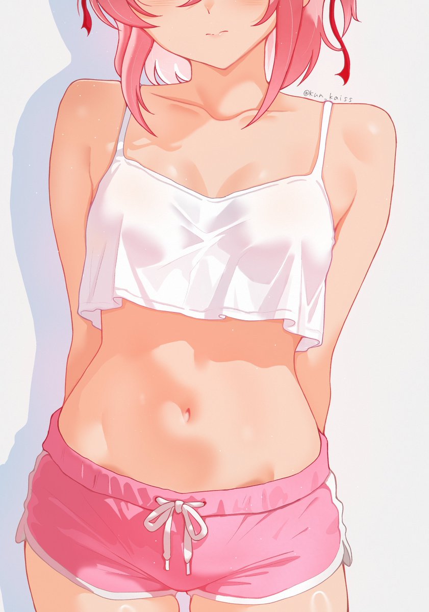 Ughh.. Wearing any more than this makes me feel like I'm burning..

Now, can you be normal about it? I can see where you're looking already.. 💢