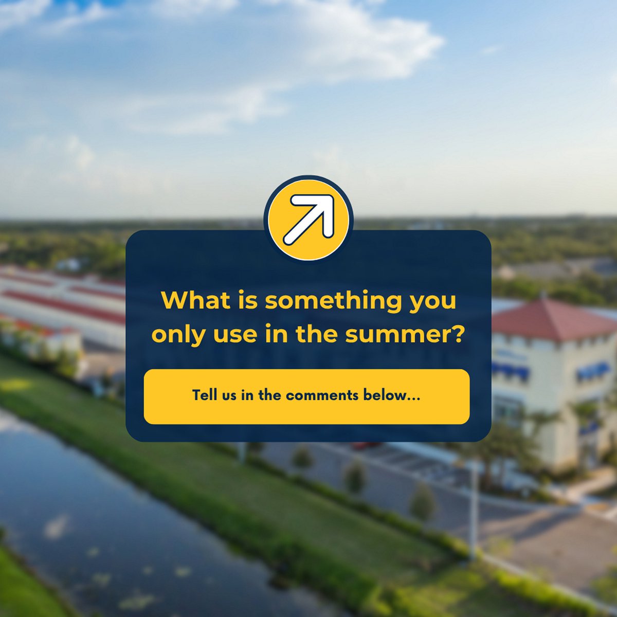 CompassStorage's tweet image. Summer’s here! ☀️ What’s something you only use in the summer? Tell us in the comments! 👇 #SummerVibes #StorageTalk #SeasonalStorage #CompassSelfStorage #EngageWithUs