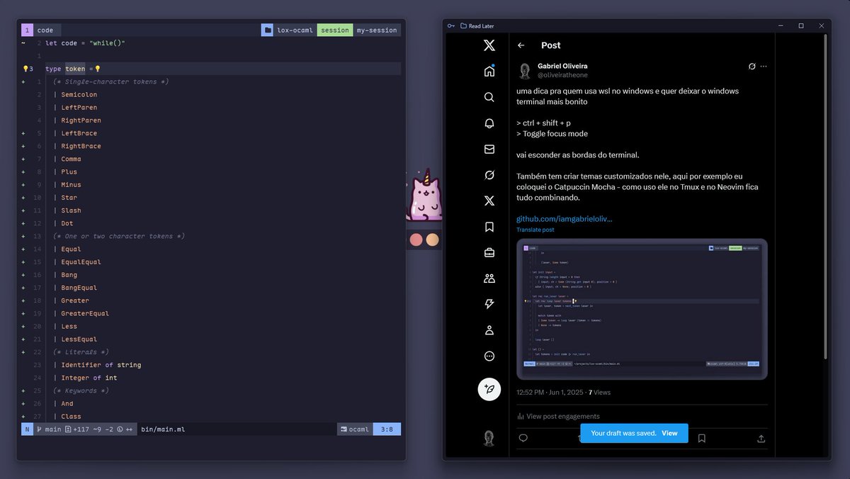 outra coisa, eu usei a maior parte do tempo linux com o maravilhoso i3 como window manager, não tem uma opção que seja exatamente igual a ele para o windows, mas o Komorebi chega bem perto, a configuração é bem parecida e to curtindo bastante - tem alguns problemas com algumas