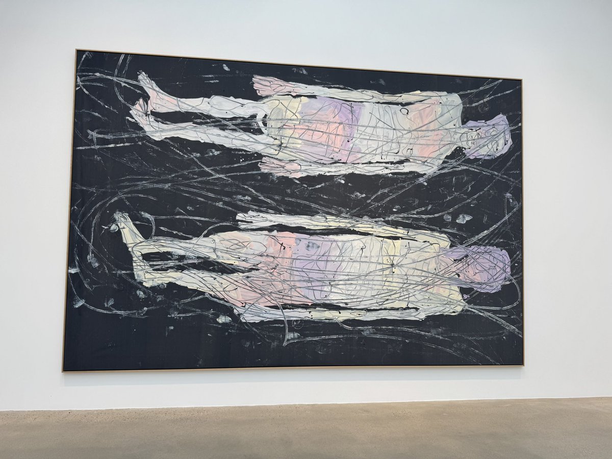 anece's tweet photo. Corps disloqués, chairs fantomatiques… Chez Baselitz, la figure humaine vacille, rongée par le temps. À la Galerie Ropac de Pantin, la décrépitude du corps est sublimée… https://t.co/D2DxJkL3k8