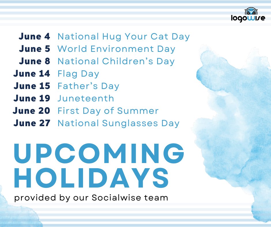 Logowise (@logowise) on Twitter photo Jumpstart your June content with our ๐
๐๐๐ social media calendar, made with love by Socialwise! ๐ป๐ก
#NoOneDoesMoreForYourBrandThanWeDo
๐ 607-238-7991 || โ๏ธ sales@logowise.com || ๐ฅ๏ธ logowise.com Jumpstart your June content with our ๐
๐๐๐ social media calendar, made with love by Socialwise! ๐ป๐ก
#NoOneDoesMoreForYourBrandThanWeDo
๐ 607-238-7991 || โ๏ธ sales@logowise.com || ๐ฅ๏ธ logowise.com