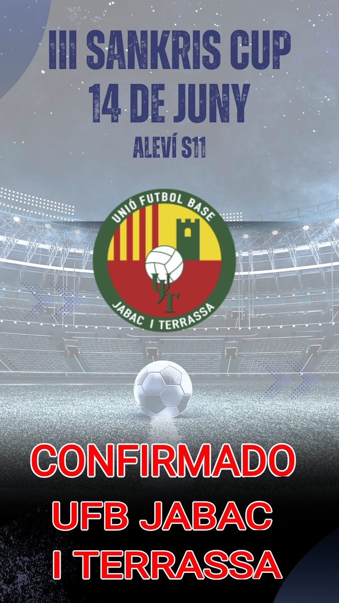 📣 Nou equip confirmat per la 𝐈𝐈𝐈 𝐒𝐚𝐧𝐊𝐫𝐢𝐬 𝐂𝐮𝐩!
💥 Benvinguts, Jabac Terrassa!

📅 𝟏𝟒 𝐝𝐞 𝐣𝐮𝐧𝐲
📍 𝐂𝐚 𝐧’𝐀𝐧𝐠𝐥𝐚𝐝𝐚
🏆 𝐀𝐥𝐞𝐯í 𝐒𝐔𝐁𝟏𝟏

🔵⚪️ 𝐒𝐚𝐧𝐊𝐫𝐢𝐬 𝐂𝐮𝐩 𝐢𝐬 𝐜𝐨𝐦𝐢𝐧𝐠…