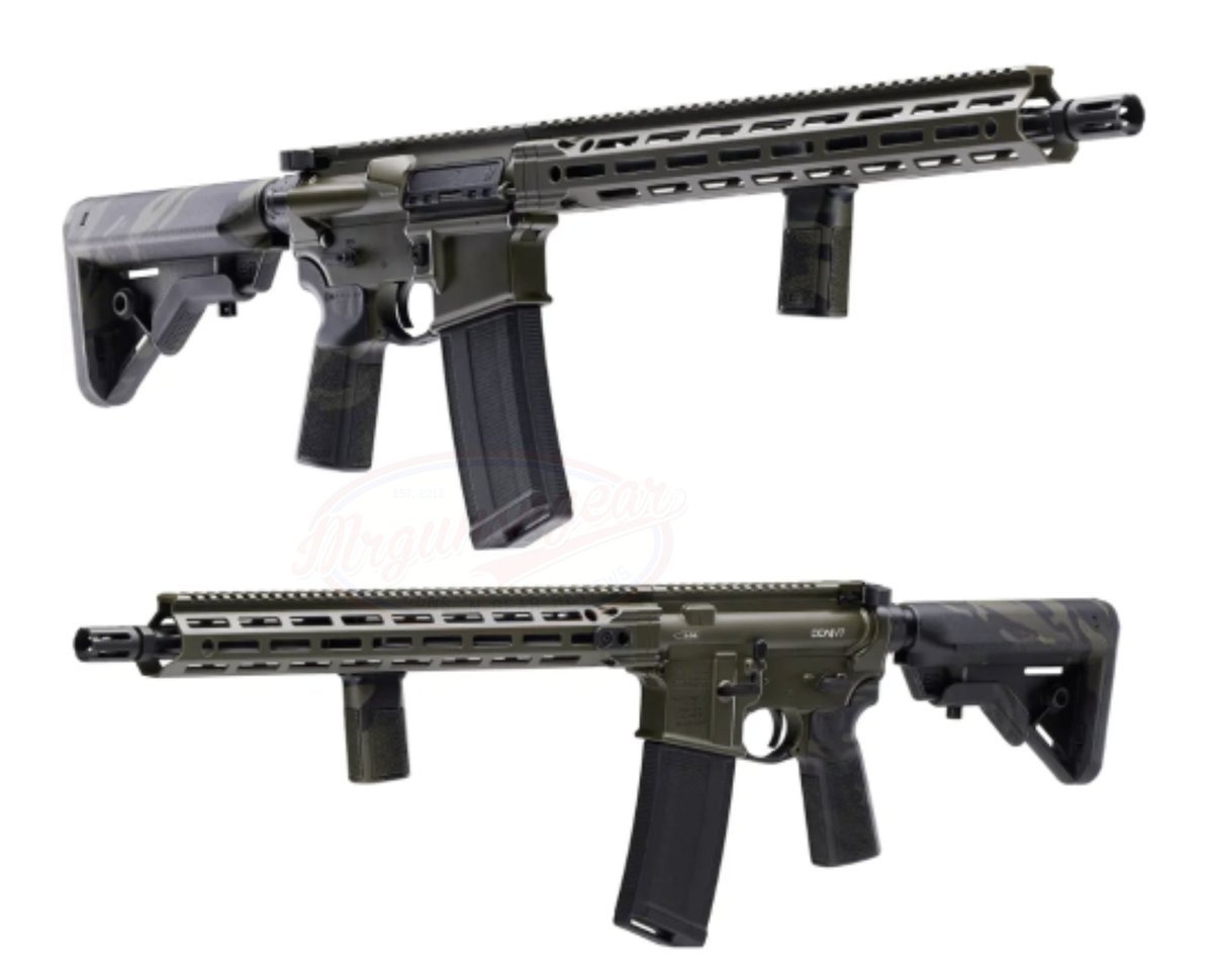 Daniel Defense OD green cerakoted V7 AR15 with 16'' 5.56 CHF chrome lined MP/HP tested mid-length barrel, 15'' MLOK free floated rail, pinned gas block, ambi-safety, H buffer, gas busting ambi charging handle, and B5 Systems multicam black furniture for $1,599 currently here: