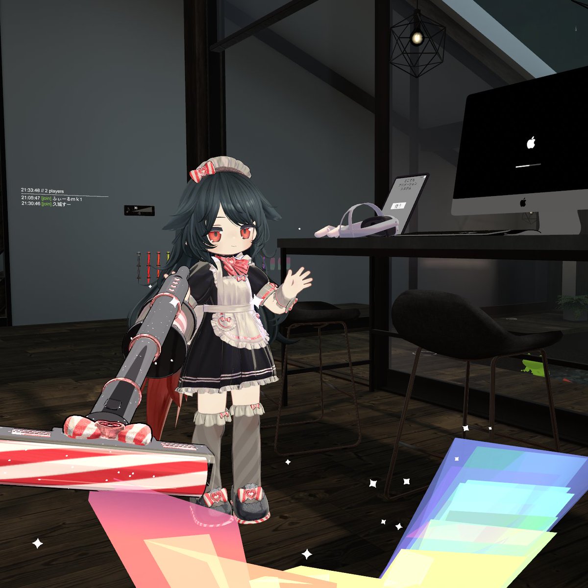 おはようございます
お掃除しますね
#myMewGear3D　#かけだしメイドさん