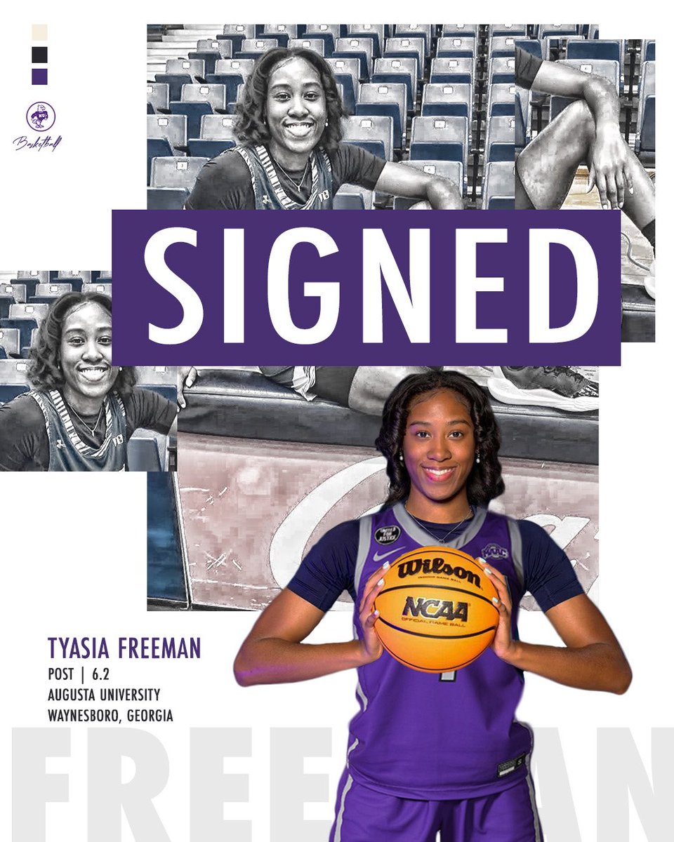 NiagaraWBB's tweet photo. All the way from the Peach State, Tyasia Freeman is signed and officially a Purple Eagle! Welcome to the family @TyasiaF77733! 💜 🦅 

#TrustNHavoc // #OnThe2i5e https://t.co/Kcot1wBaAJ