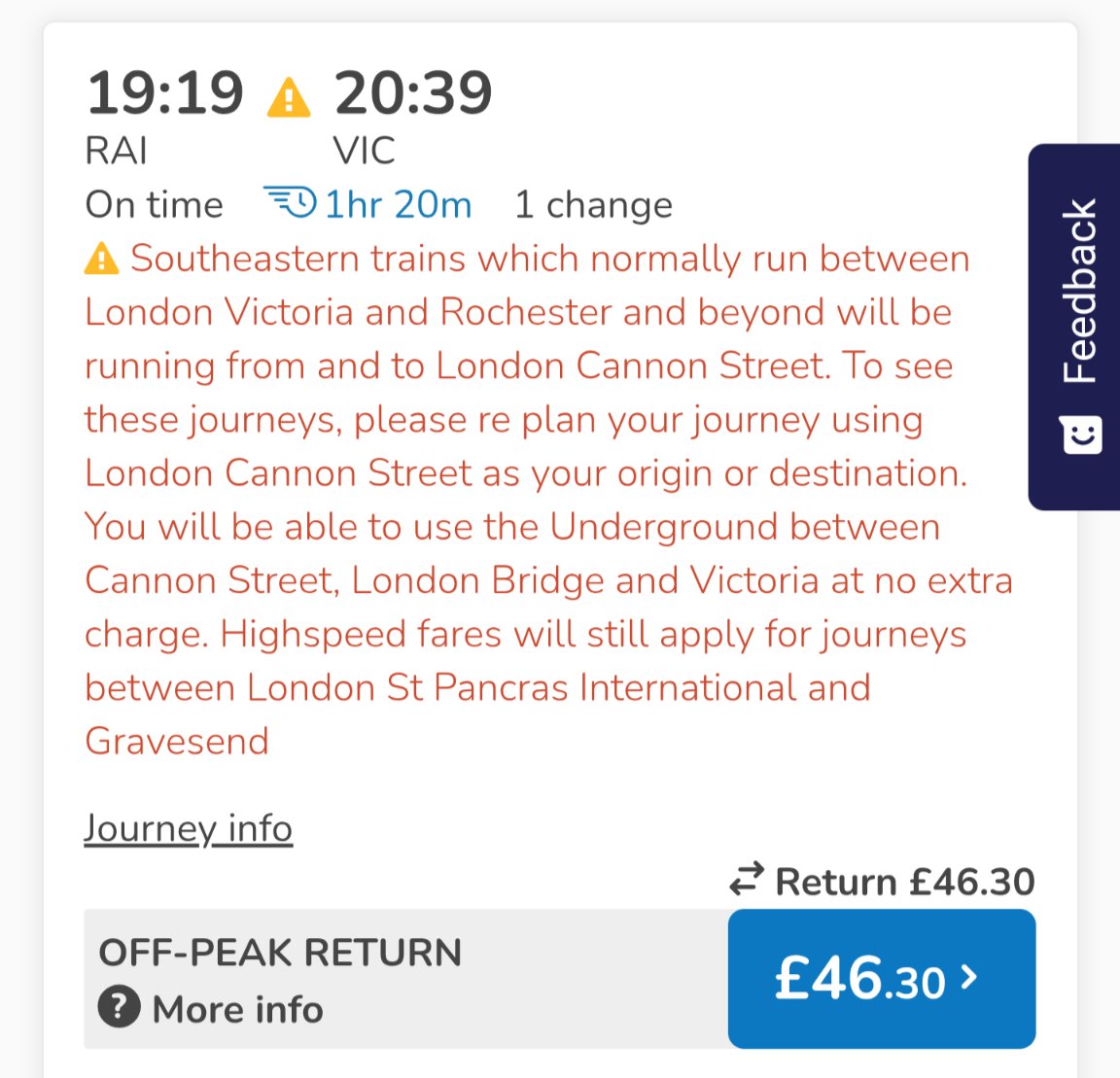 It's mad that I can go from Vienna to Bratislava on an open three day return, including some local travel, for €18 per person. That's across a border.
Yet a shorter journey, in the same country and still a Sunday is £46 (twice the price) from Medway to London with <a href="/Se_Railway/">Southeastern</a>