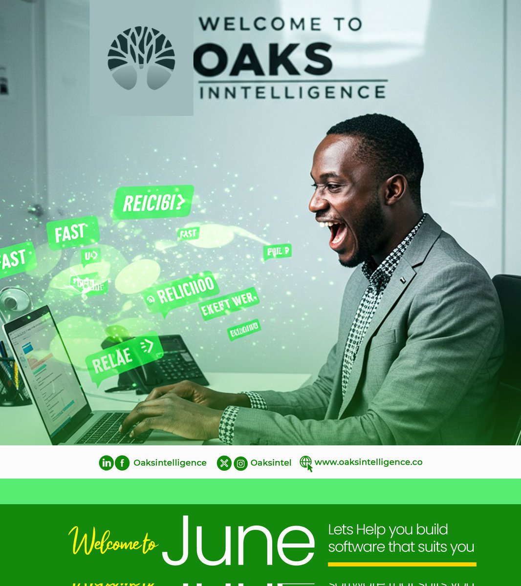 Oaksintel's tweet image. Hello June! 

Let’s build software that fits you — fast, smart, and tailored for impact.

#WelcomeToJune #OaksIntelligence #TechThatFits