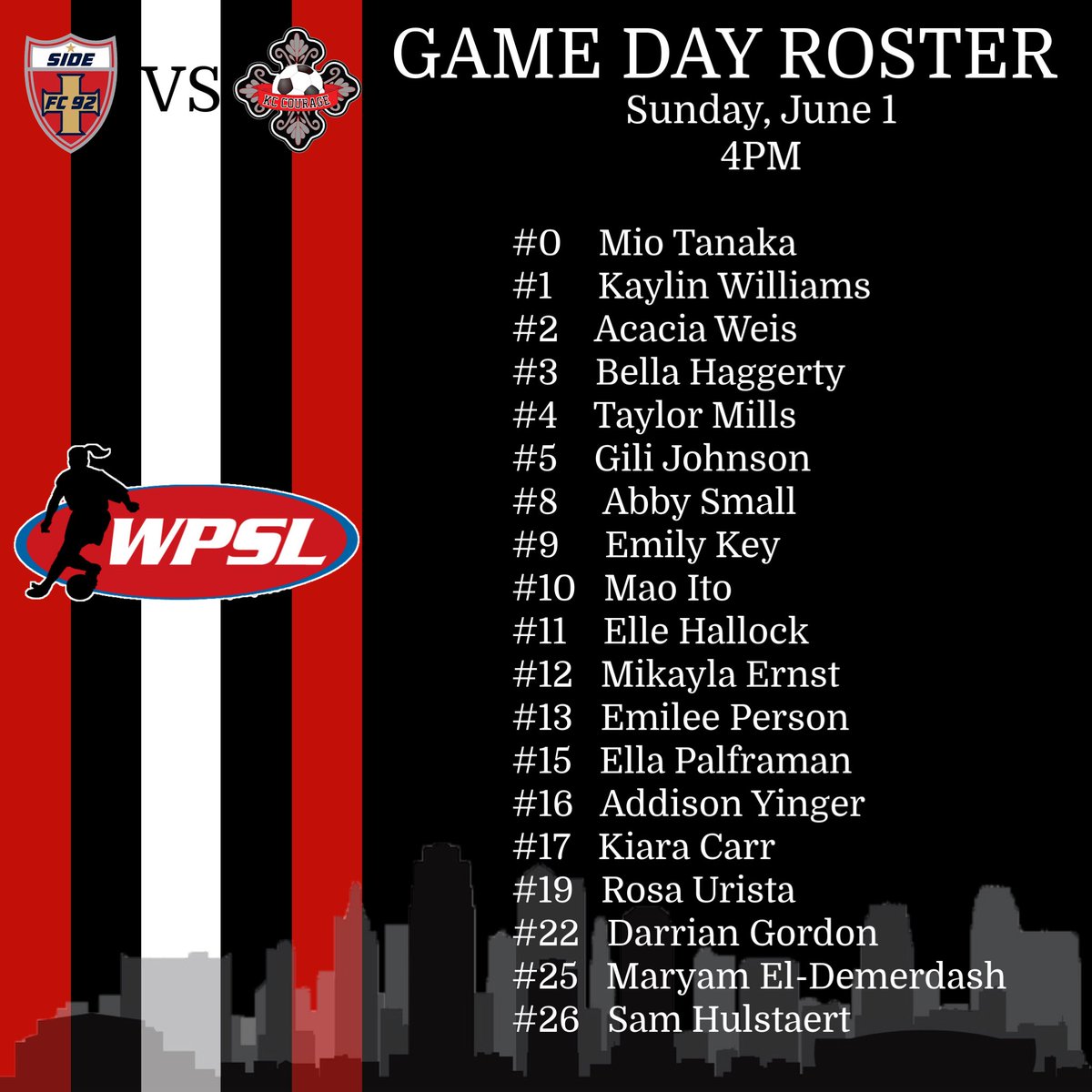 It’s GAME DAY!! 
 
⚽️KC Courage vs Side FC
⏰4:00pm
🏟SNU Wanda Rhodes Soccer Complex