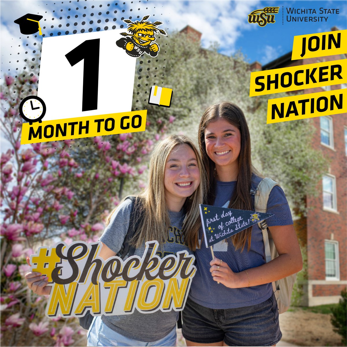 🚨Countdown is ON!🚨 WSU Admissions app opens July 1 — are you ready to join #ShockerNation? 🌾 #FutureShocker #WSU2026