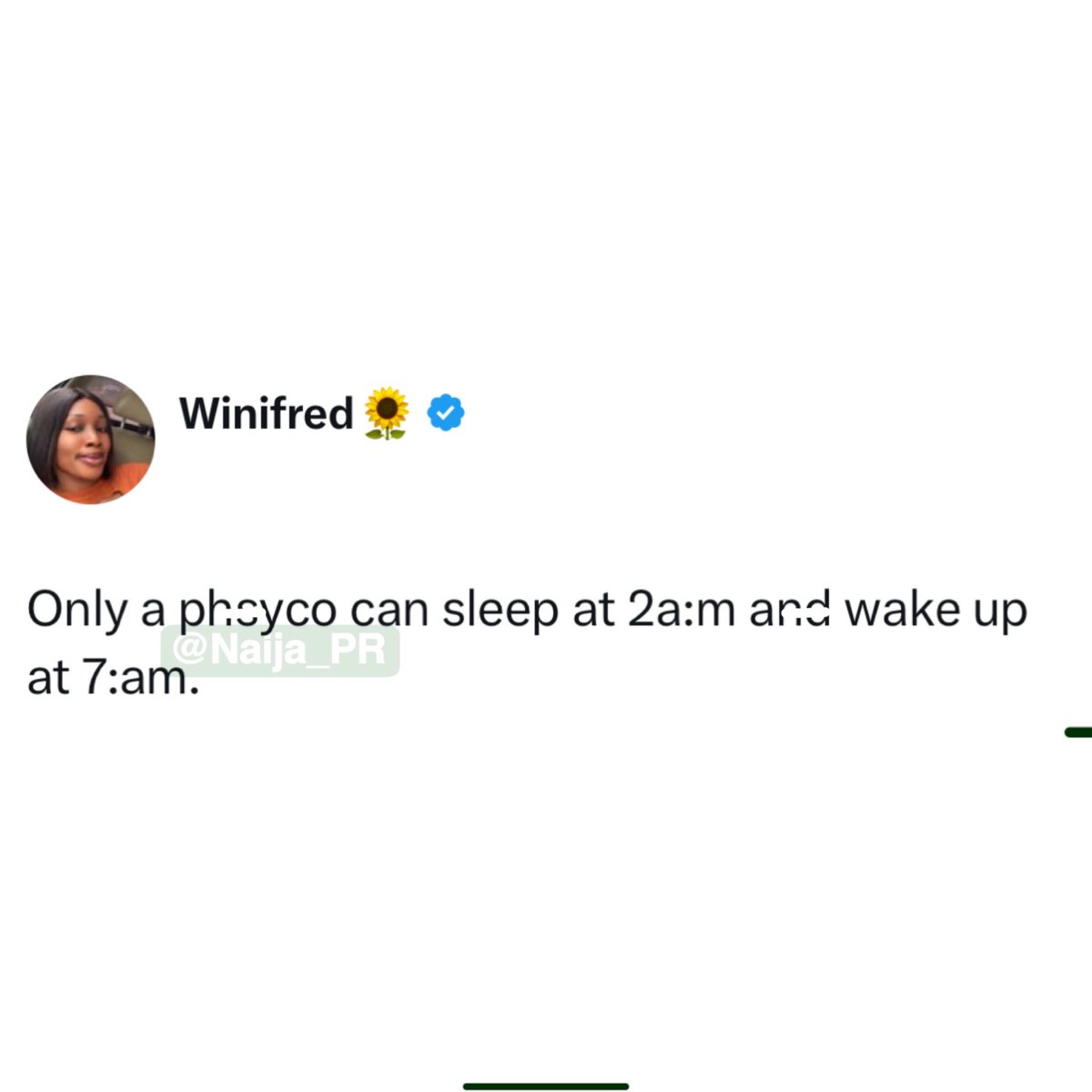 sunsh25725's tweet image. lol 7 far,6 sharp I don wake up😂