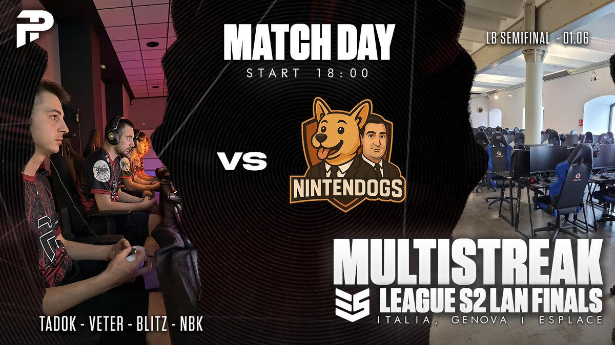 MULTISTREAK LEAGUE S2 | LAN FINALS 
GENOVA - ESPLACE 
<a href="/multistreak/">multistreak</a> <a href="/Esplace_/">Esplace</a>

Loser Bracket
⚔️ SEMIFINAL – vs Nintendogs 🕘 18:30* 

🌟 Team Pulsar 
🔹 <a href="/tadoook/">Luca</a>
🔹 <a href="/NVeter_/">Nico</a>
🔹 <a href="/NBKRikyy/">Riccardo</a>
🔹 <a href="/OnlyBlitzV2/">Daniele</a>

🔥 Ready to fight! 

*Match time subject to change