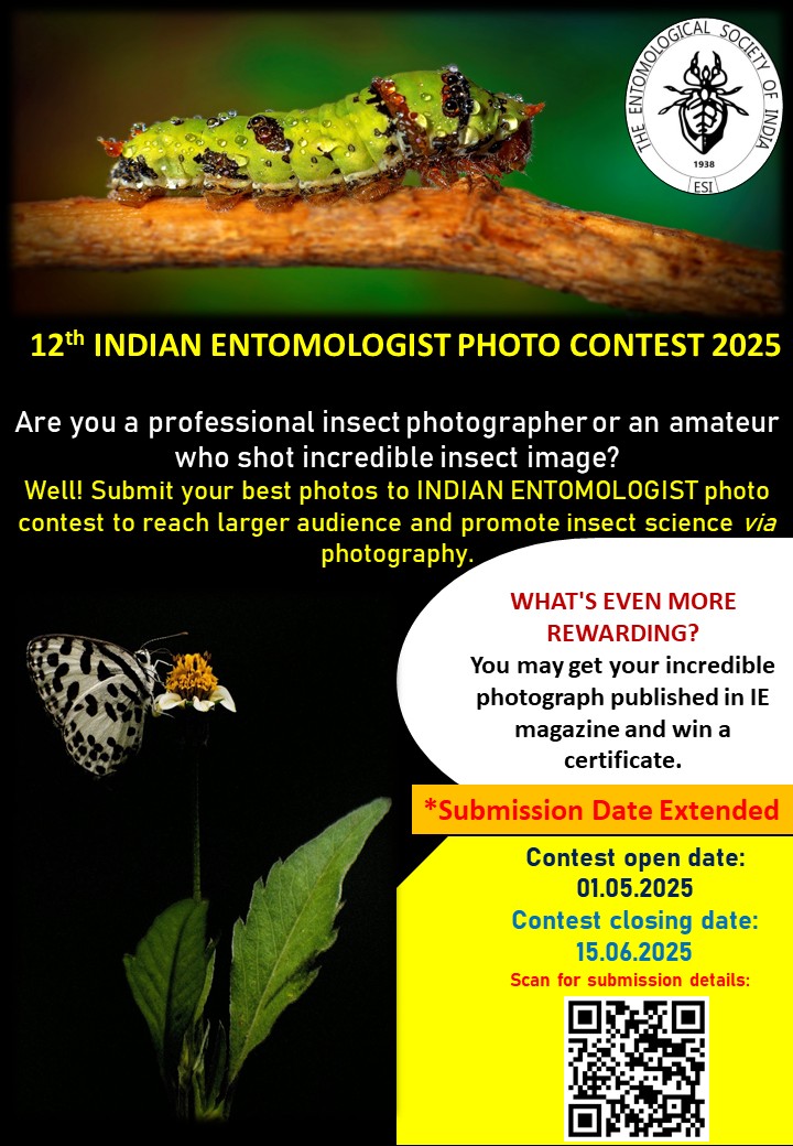 profrahulk's tweet image. 12th Indian Entomologist Photo Contest 2025 is live. Submission date has been extended. Hurry up!

@india_evolution @EntoIndia @Indianentos @magadhuniversi1 @adubharti @ShashankPathour

#entomology #insect #biodiversity #photography #contest #macro #zoology #ecology #evolution