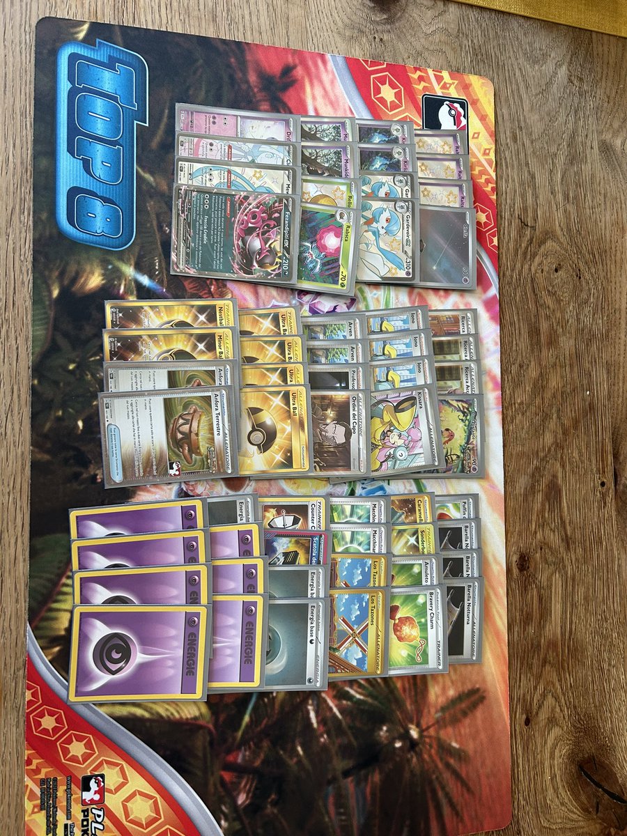 Top 8 in Bologna!!
S/O to <a href="/Manux1702/">Manuel Zanardi🔜Stuttgart</a> the goat for the decklist and thx to the best support <a href="/FreeKim23/">Kim Pobega</a> and <a href="/iCaterpie/">iCaterpie</a>.
Also thanks to my team <a href="/TurinStorm/">TURIN STORM PLAYERS</a> and congrats to Fabrizio Tallone and <a href="/Rcovi_45/">Riccardo Coviello</a> for the cut.