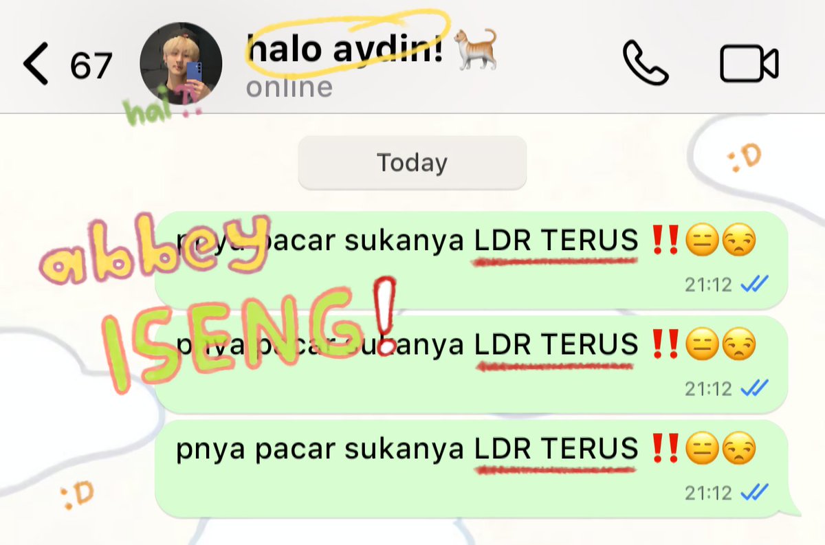 sugaartalk's tweet photo. lika-liku pacaran ldr; edisi abbey iseng 🤠🌀🐈🍭🌟

a #bluepion few-tweets au https://t.co/k80Hc8QlvE