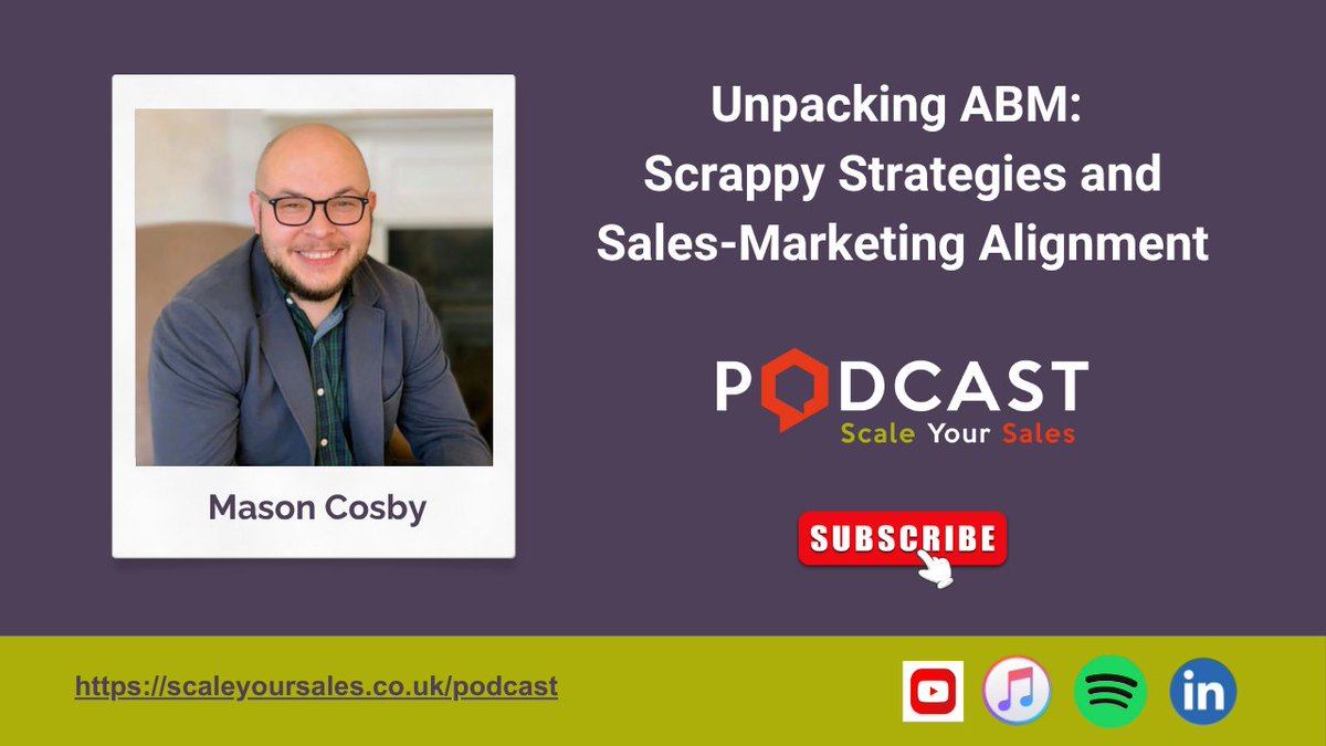 #ScaleYourSales #Podcast with guest #MasonCosby, reveals how he helped generate $15M+ in ABM revenue with scrappy strategies. Watch &amp; subscribe <a href="/YouTube/">YouTube</a>, rate &amp; review <a href="/iTunes/">iTunes</a> youtu.be/VqmUafX0K_o