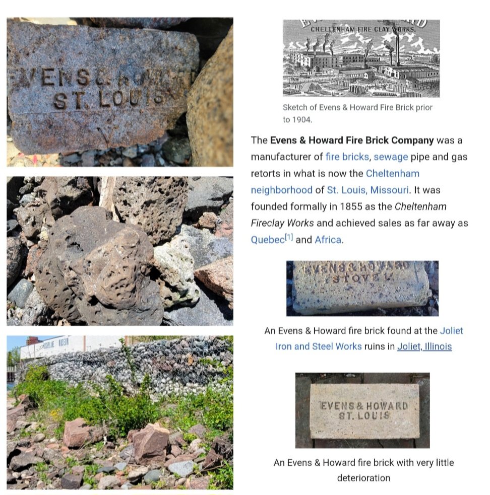 Old and melted fire bricks and sandstone slabs from old structures used as fill along the shores of the St. Mary's river in Sault Ste. Marie, Ontario Canada? 

Hidden treasures of the past are there if we look! <a href="/Ennylelliver/">No I Didn't</a> , so many questions...!