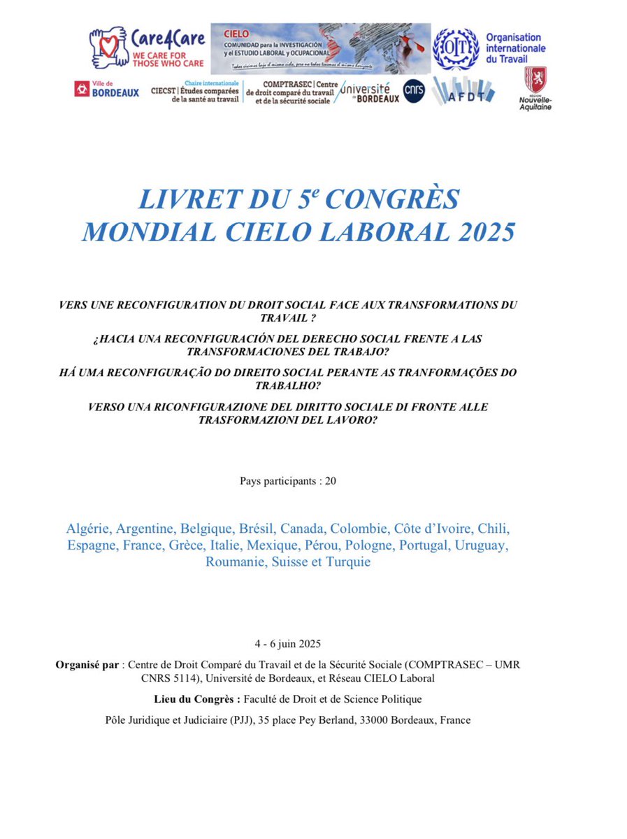 Comunidad CIELO (@cielolaboral) on Twitter photo Consulte el programa, horarios, ponentes y demás información sobre el #5CongresoCIELO 🇫🇷 en nuestro Booklet 📖
<a href="/univbordeaux/">Université de Bordeaux</a> <a href="/ADAPT_bulletin/">Future of Work - ADAPT</a> <a href="/adaptland/">ADAPTLAND</a>
▶️ cielo2025.sciencesconf.org/data/pages/Liv… Consulte el programa, horarios, ponentes y demás información sobre el #5CongresoCIELO 🇫🇷 en nuestro Booklet 📖
<a href="/univbordeaux/">Université de Bordeaux</a> <a href="/ADAPT_bulletin/">Future of Work - ADAPT</a> <a href="/adaptland/">ADAPTLAND</a>
▶️ cielo2025.sciencesconf.org/data/pages/Liv…