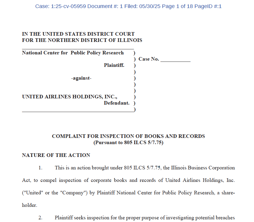 On Friday we filed a federal action on behalf of shareholders against United Airlines to determine whether their cancellation of flights to Israel was based on pressure from BDS groups. Within hours, United announced they were resuming flights. Sunlight is the best disinfectant.