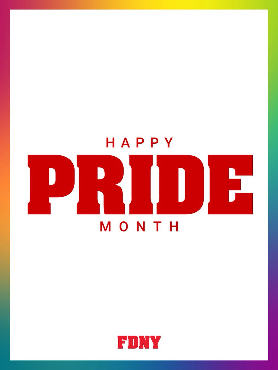 FDNY's tweet image. The #FDNY proudly celebrates Pride Month and honors the diversity and strength of the LGBTQ+ community.