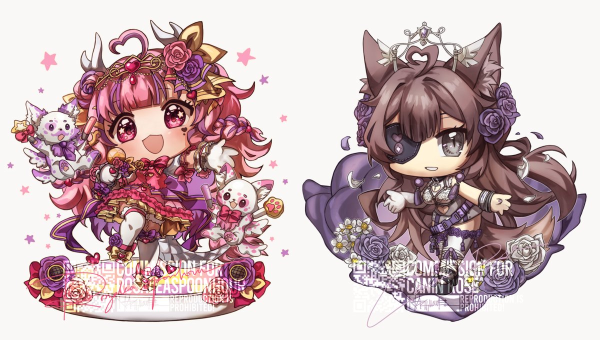「detailed chibi commission」|nacht🐟のイラスト