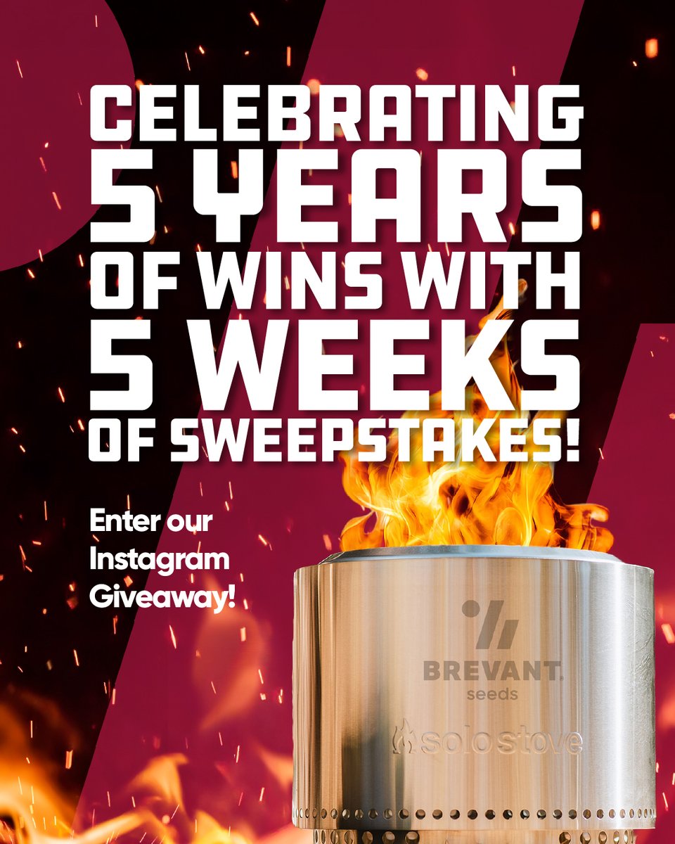 Want to win a Solo Stove? 🔥 Head over to @brevantseeds_us on Instagram to enter our 5-Year Sweepstakes before July 5th! *Contest runs each week starting June 1 – July 5, 2025. 

#BrevantForTheW #ForTheW #WinSoBig #BrevantSeeds