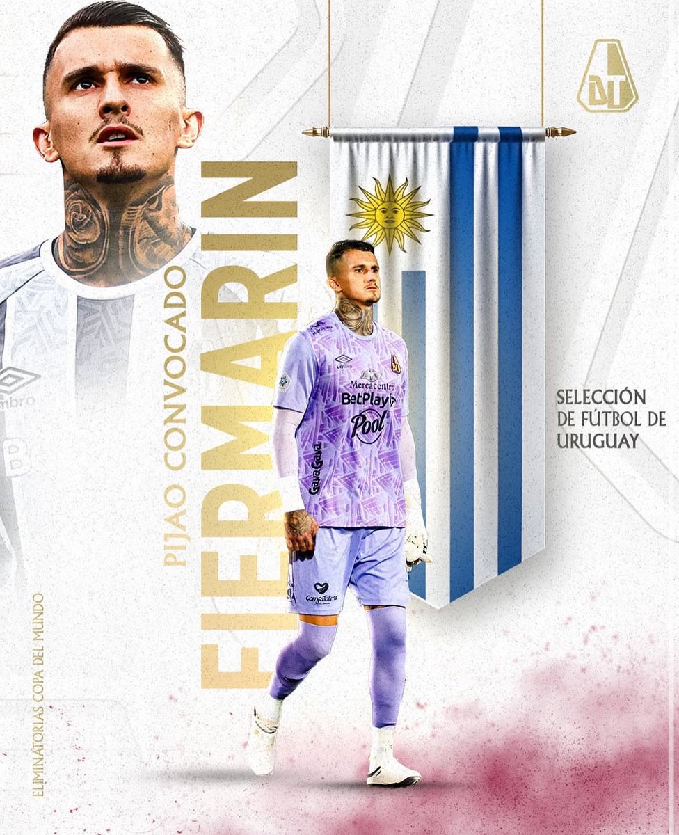 Cristopher Fiermarín, convocado por primera vez a la selección de Uruguay.
Gracias a sus destacadas actuaciones con <a href="/cdtolima/">Club Deportes Tolima</a>, el arquero charrúa de 27 años fue llamado para la doble fecha de Eliminatorias en junio.