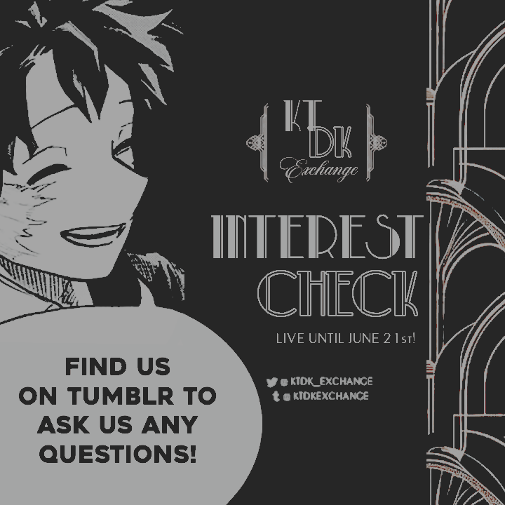 ktdk_exchange's tweet photo. ♠️ INTEREST CHECK LIVE UNTIL JUNE 21ST! ♠️

Got any burning questions for us? Be sure to follow us on TUMBLR and send us an ask! In the meantime, our interest check is now open for responses, so be sure to get your form in! All l!nks found below!

↺ + ♡ appreciated!

⏬🔗⏬ https://t.co/8xCPuuyTXM