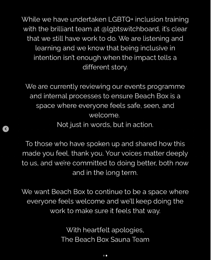 Beach Box Sauna in #Brighton is proud to host a monthly "queer sauna session," despite many lesbians &amp; gay men finding that word homophobic &amp; offensive.
But women only sessions offering a space for women to relax without men? Somewhere women of faith would feel comfortable?
No!