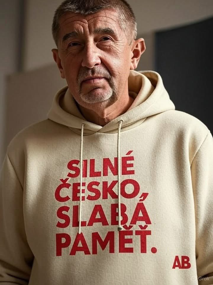 Ian_Willoughby's tweet photo. Yesterday Babiš launched "AB" branded merch, including T-shirts, sweatshirts, tote bags etc. And typically of 🇨🇿, biting parodies are already doing the rounds https://t.co/EgVtGfvvKd