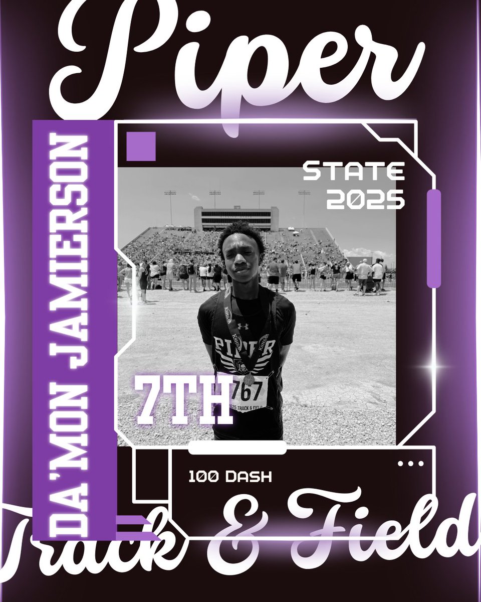 Sophomore Da’Mon Jamierson places 7th in the 5A 100m dash to medal and get on the award stand. Congratulations Da’Mon!
