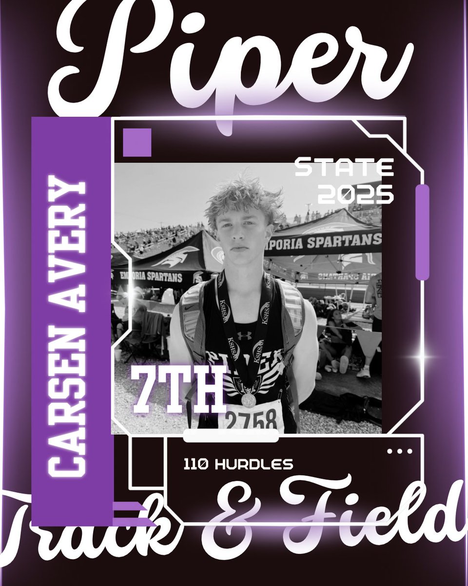 Carsen Avery medaled in the 110m hurdles placing 7th overall with a time of 14.70. Congratulations Carsen!