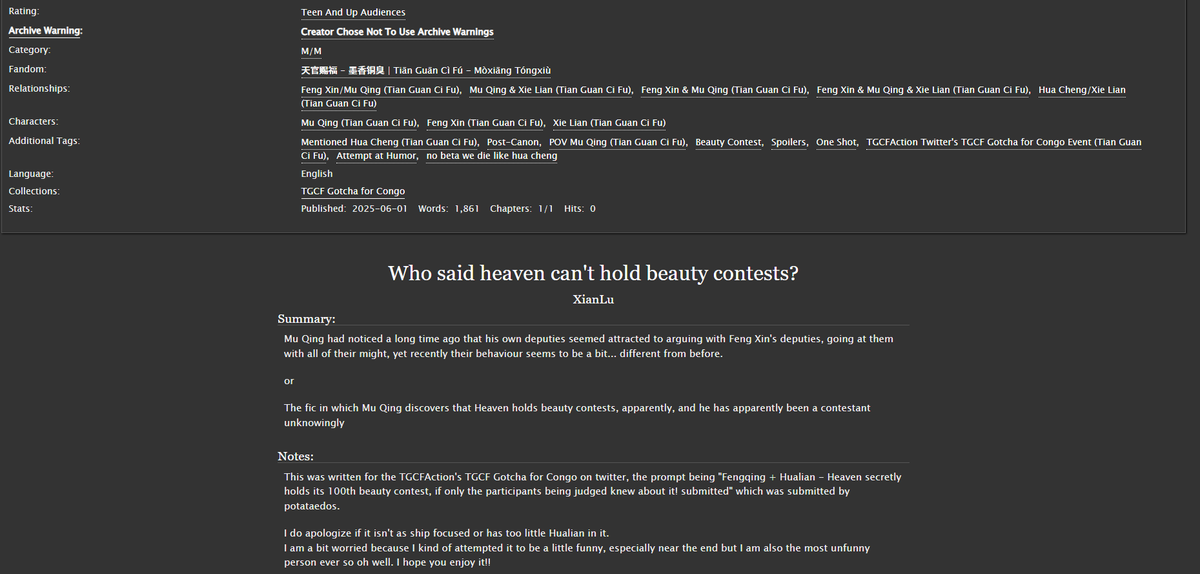 _XianLu_'s tweet photo. Here's another prompt for @TGCFAction !!

"Fengqing + Hualian - Heaven secretly holds its 100th beauty contest, if only the participants being judged knew about it"

Submitted by @potataedos. 
Thank you so much for donating, and I hope you enjoy it!!

🔗https://t.co/OeTnxXOtSm https://t.co/lk14mgCFYl