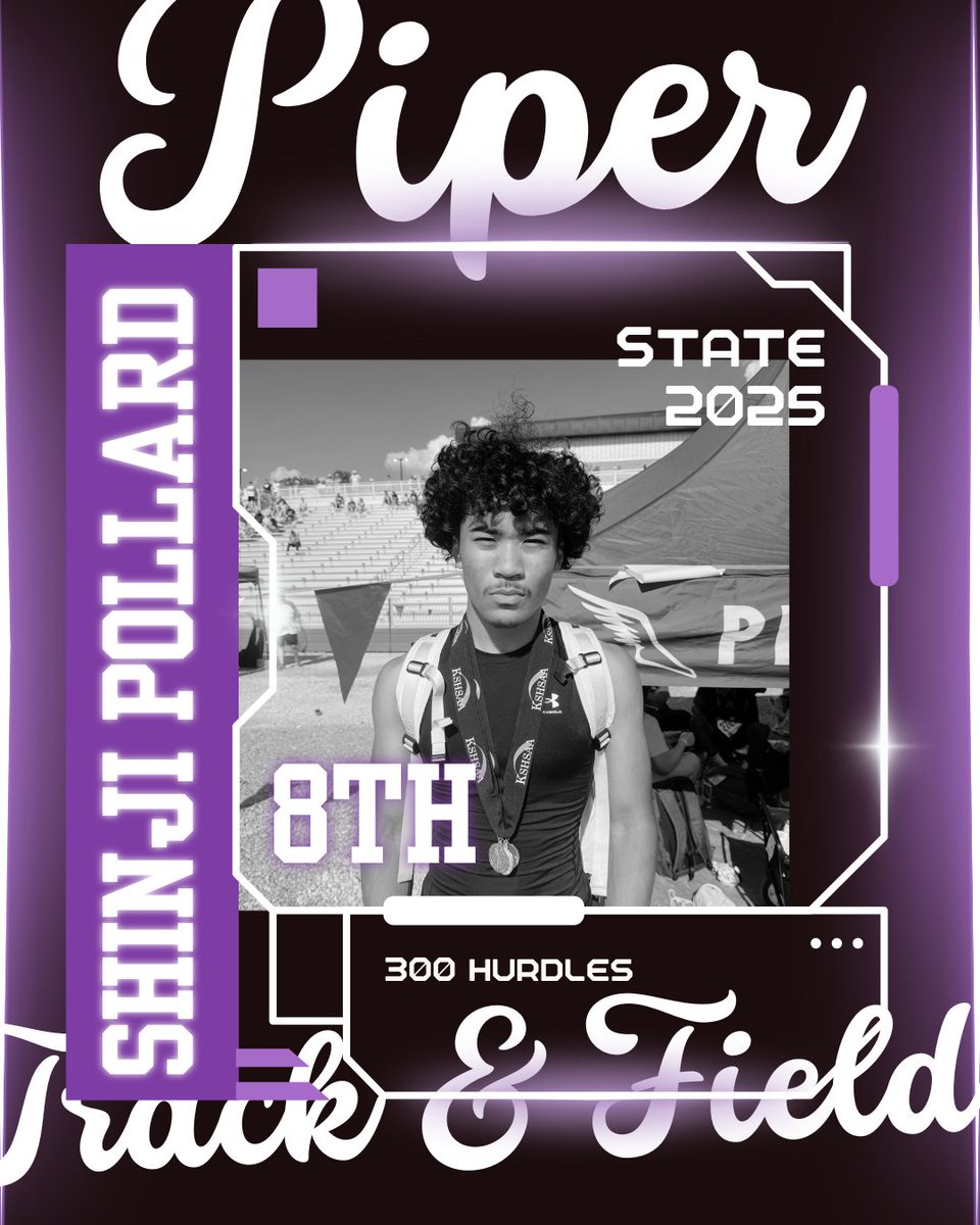 Shinji Pollard finishes out his 2025 track &amp; field season placing 8th in the 300m hurdles to get his third state medal of the weekend. This was Shinji’s 7th race of the state meet! Congratulations on a great season!