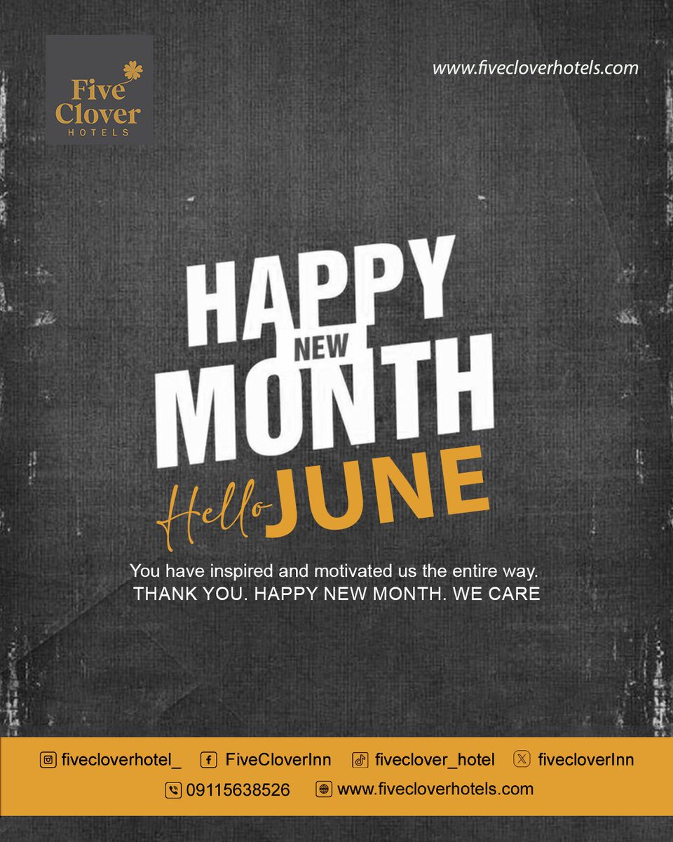 fivecloverInn's tweet photo. Thank you, May — welcome, June!
We’re grateful for every guest and every moment shared. Here’s to a new month of comfort, joy, and unforgettable memories. 💚

#Grateful #FiveCloverHotels #LuxuryHotels #LagosHotels https://t.co/fRyjNehw6j