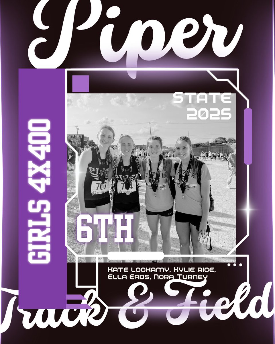 Piper’s final event of the night was the girl’s 4x400m relay. It was a long, busy weekend but amazingly the girls ran their PR in the last race of the season with a 4:03.67 being the second best time in school history.