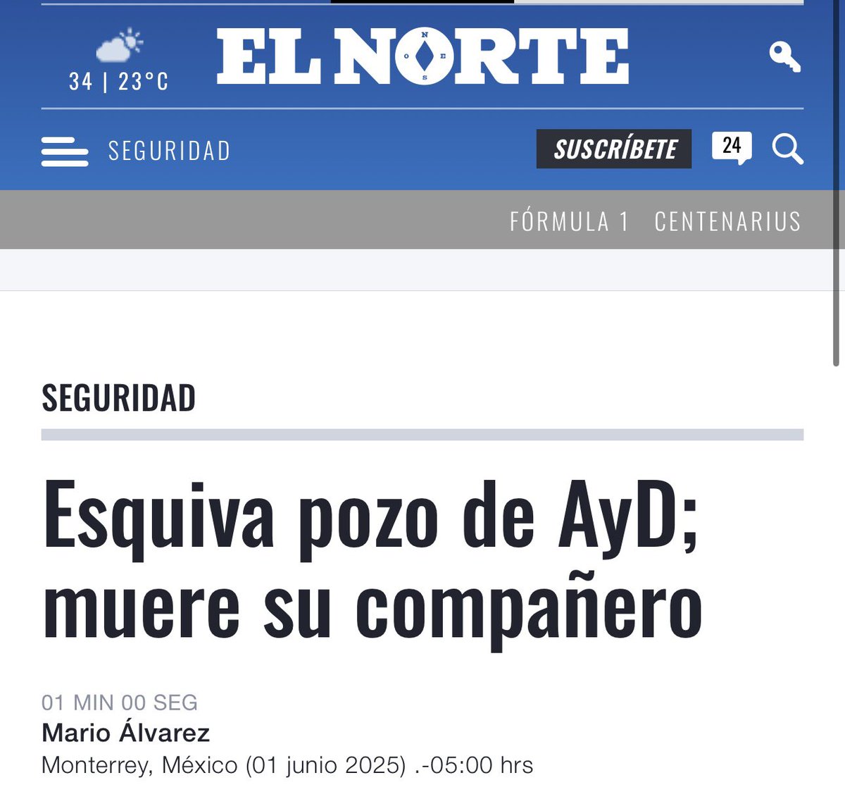 Es lamentable lo ocurrido, una situación que pudo evitarse, pero no fue así, la omisión y negligencia de AYD terminó cobrando una vida.