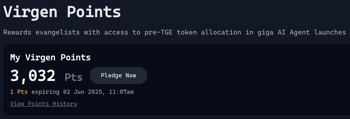 awestin.eth (@austin86895460) on Twitter photo Just signed up to <a href="/virtuals_io/">Virtuals Protocol</a> โญ๏ธ
Turns out I have 3,032 points from yapping โ
Does anybody have any good alpha for somebody just starting out? are there any good guides out there?
Apparently using Virgen points to bid $SIYA is going to be the play soon? Just signed up to <a href="/virtuals_io/">Virtuals Protocol</a> โญ๏ธ
Turns out I have 3,032 points from yapping โ
Does anybody have any good alpha for somebody just starting out? are there any good guides out there?
Apparently using Virgen points to bid $SIYA is going to be the play soon?