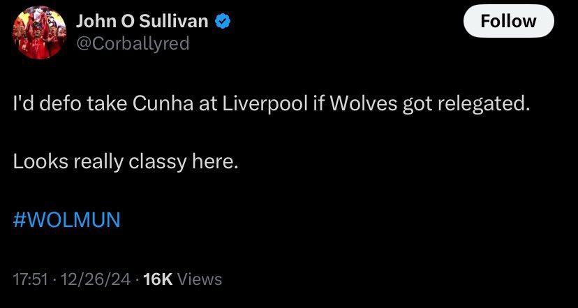 <a href="/Corballyred/">John O Sullivan</a> You know what else is nailed on John?

You not stepping foot in Anfield again next season you massive fucking fraud 👍🏻