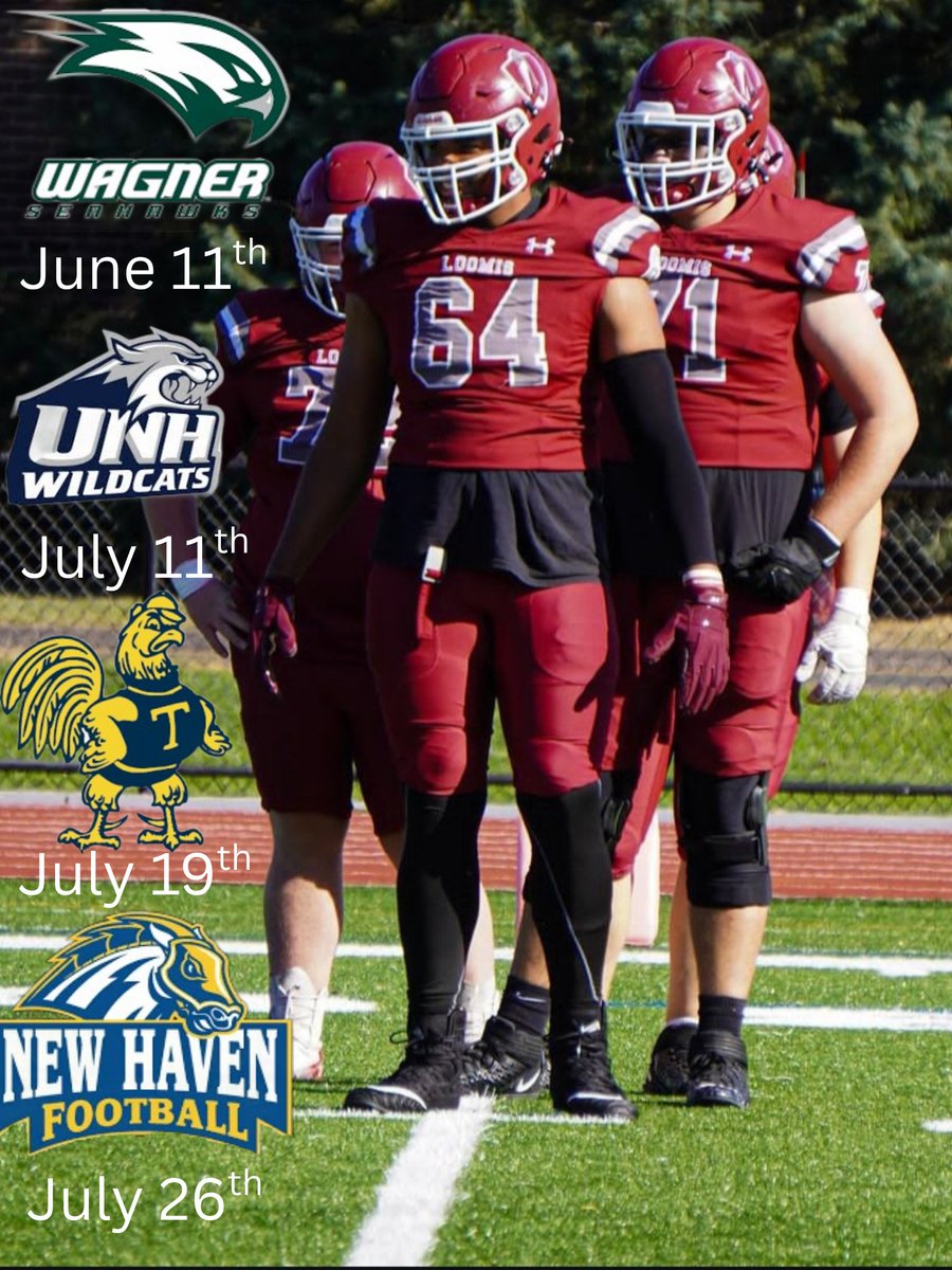 Alijah Harper McQueen (@harper_mcqueen_) on Twitter photo Here's my summer camp list. I'll be <a href="/Wagner_Football/">Wagner College Football</a> on June 11th, <a href="/603Recruiting/">New Hampshire Football Recruiting</a> on July 11th, <a href="/TrinCollFB/">Trinity College Football</a> on July 19th, and <a href="/UNewHavenFB/">New Haven Football</a> on July 26th. <a href="/coachbanks9/">Adam Banks</a> <a href="/LoomisFootball/">Loomis Chaffee Football</a> <a href="/coachwilks77/">Coach Wilks</a>
<a href="/Coachjfortiz/">Coach Julian F. Ortiz</a> <a href="/FBCoach_Sino/">Terence Sino</a> <a href="/tommasella/">Tom Masella</a> <a href="/CoachWatkinsUNH/">Charles Watkins</a> <a href="/CoachAcq/">Lew Acquarulo</a> <a href="/NE6FB_Recruits/">NE-Recruits</a> Here's my summer camp list. I'll be <a href="/Wagner_Football/">Wagner College Football</a> on June 11th, <a href="/603Recruiting/">New Hampshire Football Recruiting</a> on July 11th, <a href="/TrinCollFB/">Trinity College Football</a> on July 19th, and <a href="/UNewHavenFB/">New Haven Football</a> on July 26th. <a href="/coachbanks9/">Adam Banks</a> <a href="/LoomisFootball/">Loomis Chaffee Football</a> <a href="/coachwilks77/">Coach Wilks</a>
<a href="/Coachjfortiz/">Coach Julian F. Ortiz</a> <a href="/FBCoach_Sino/">Terence Sino</a> <a href="/tommasella/">Tom Masella</a> <a href="/CoachWatkinsUNH/">Charles Watkins</a> <a href="/CoachAcq/">Lew Acquarulo</a> <a href="/NE6FB_Recruits/">NE-Recruits</a>