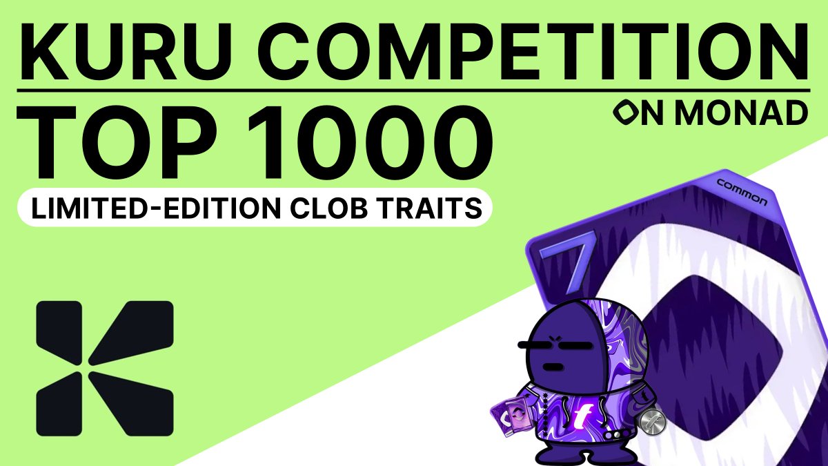 Reminder to create your <a href="/KuruExchange/">Kuru</a> accounts if you finished in the top 1000 in any league for Main 12 on the <a href="/monad_xyz/">Monad ⨀</a> F2P app!

Fantasy-exclusive trait drop will happen again tomorrow for winners.

Instructions may be found in the quoted post ⏬