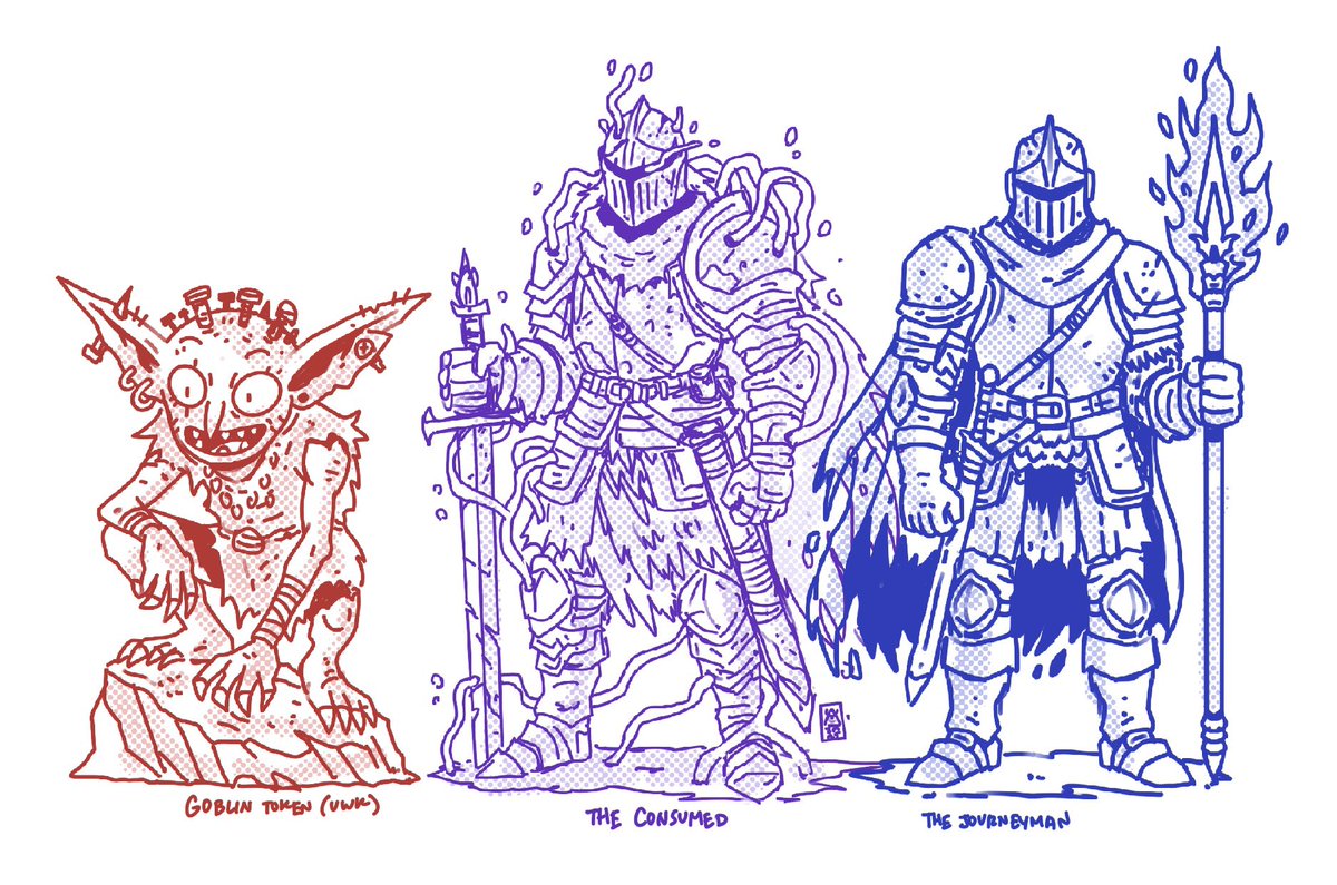 uppermindink's tweet image. Sketch Dump! Iβve got knights and goblins on the brain. βοΈβ¨