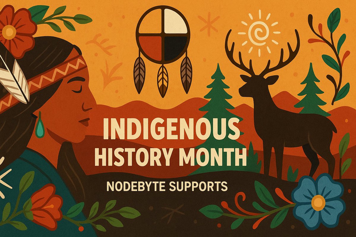 NodeByteHosting's tweet image. June is Indigenous History Month.
At NodeByte, we’re proud to honor the traditions, cultures, and voices of Indigenous Peoples past and present.
We stand in respect, solidarity, and support.
#IndigenousHistoryMonth #NativePride #NodeByteSupports #NoMoreMissingSisters