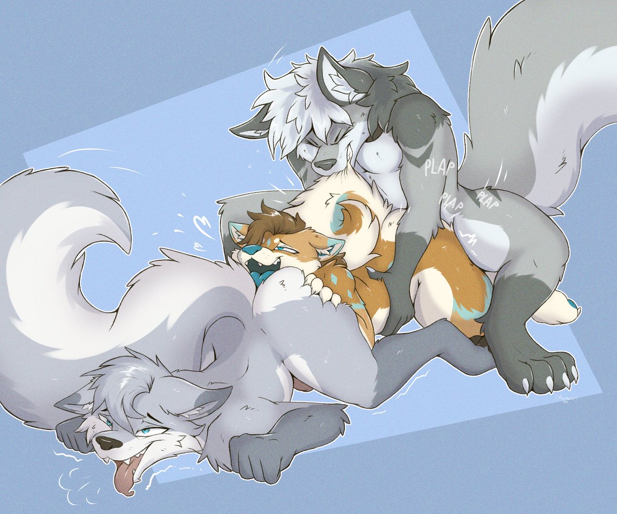 Comm for <a href="/shibandit_doggo/">Timber Paden☘🌲</a>  ft. <a href="/EdBoiWolf/">EdBoi Wolf 🐺</a>  and me~ 😜