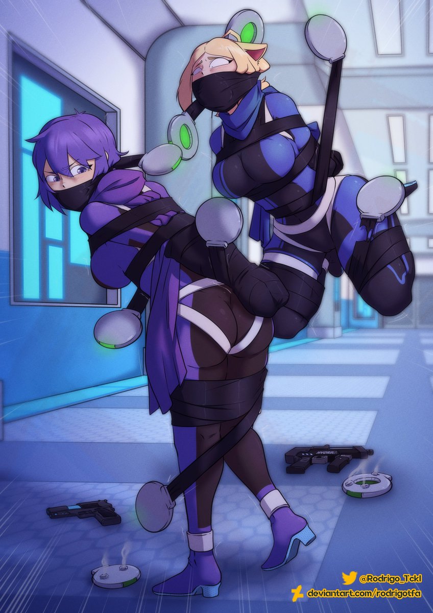 Tape drones are a classic when it comes to spywork, something that Venin and Gwen are quickly learning! And probably already knew... and will probably learn again~ Should they get out of being carried away by them of course!💜💙

Pic done by the amazing <a href="/Rodrigo_Tckl/">Rod_TA🔞</a>!